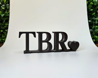 TBR Bookish Shelf Sign • To Be Read Bookshelf Plaque with Heart • BookTok Reading Stack Marker • Gift for Avid Bookworms
