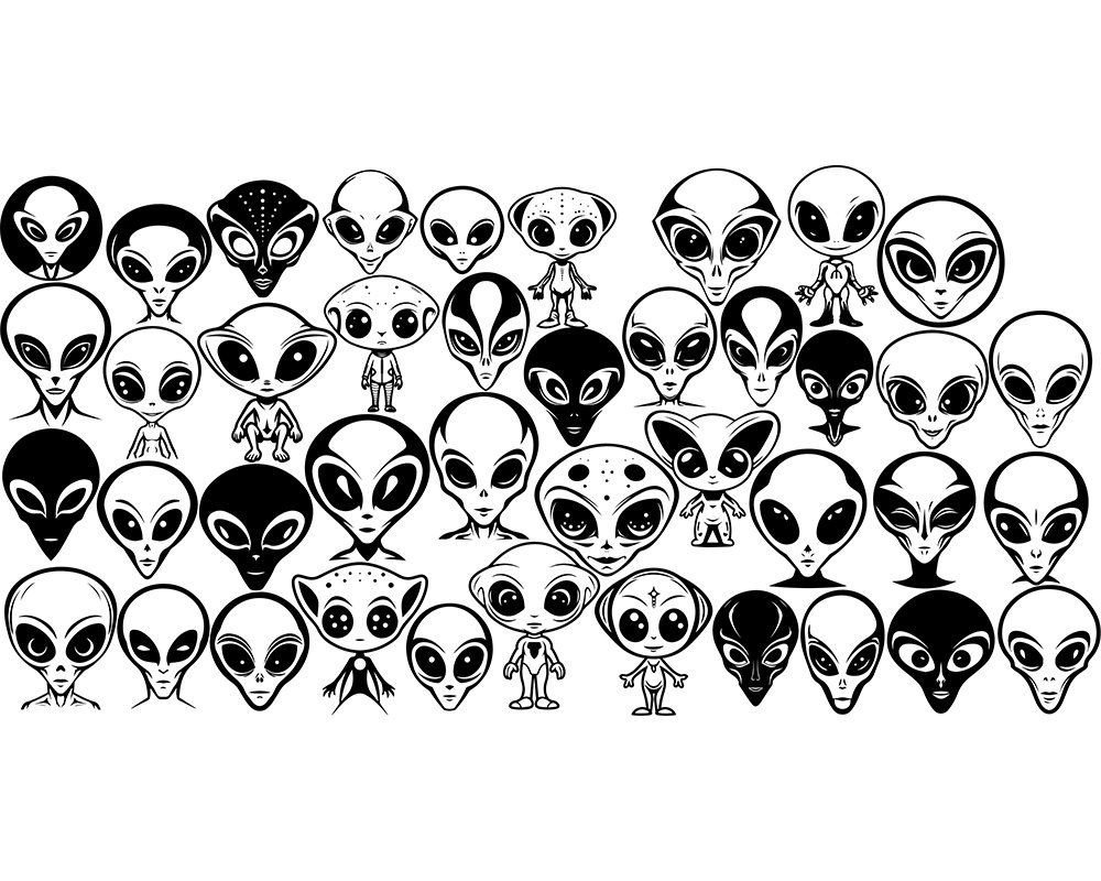 Space Alien SVG PNG Bundle, Extraterrestrial Galaxy UFO Svg Pack ...