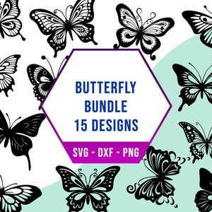 Schmetterling SVG Bundle, Motte SVG Pack, Cricut Silhouette Dateien für Laser Cutter