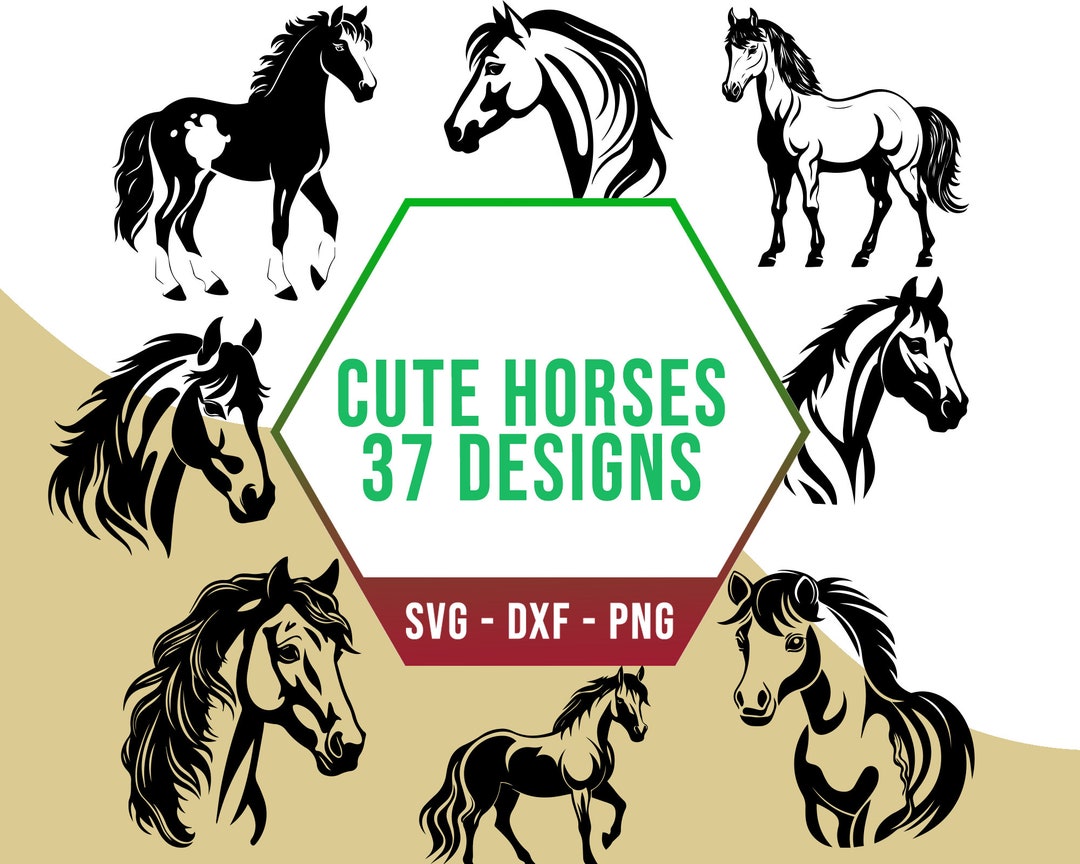Cute Horse SVG Bundle, Horses Lover SVG Pack, Cricut Silhouette Files