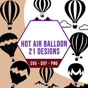 Hete luchtballon SVG bundel, vliegende vliegtuigen SVG Pack, Cricut silhouet bestanden voor lasersnijder