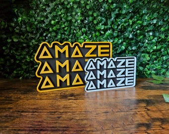 Amaze Typographic Shelf Sign • Funny Rocky Sci Fi Movie Quote Decor • Bookish Library Organization Label • Desktop Desk Toy Accessory Gift