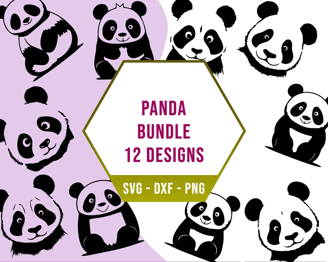 Panda SVG Bundle, Panda Bear SVG Pack, Cricut Silhouette Files for ...