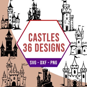 Medieval Castles SVG Bundle, Fantasy Tower and Dungeons SVG Pack, Cricut Silhouette Files for Laser Cutter
