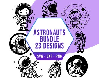 Galaxy Astronaut SVG Bundle, Cute Space Explorers SVG Pack, Cricut Silhouette PNG Files for Laser Cutter