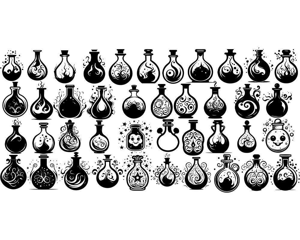 Potion Svg Files Magic Potion SVG Bundle, RPG Witch Alchemy Svg Pack, Cricut Silhouette ...