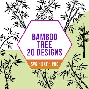 Jungle Bamboo Tree SVG Bundle, Tropical Turtles SVG Pack, Cricut Silhouette Files for Laser Cutter