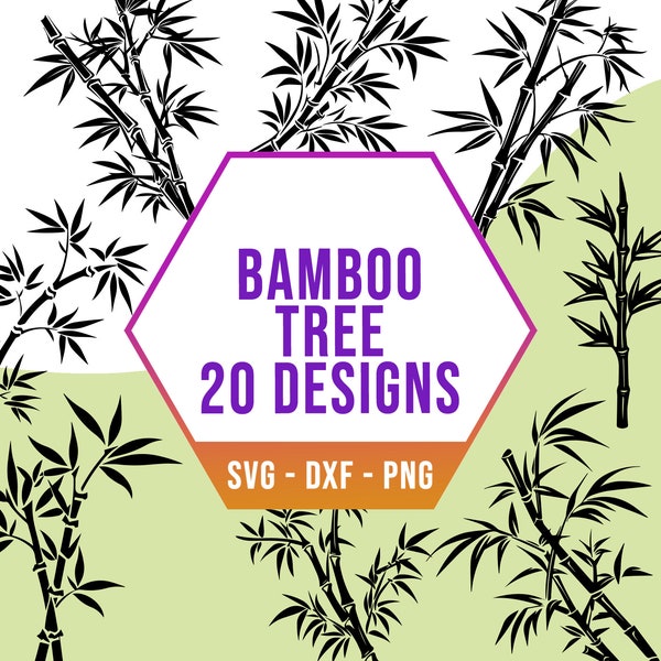 Pacchetto SVG albero di bambù giungla, pacchetto SVG tartarughe tropicali, file Cricut Silhouette per taglio laser
