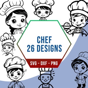 Cooking Chef SVG Bundle, Kitchen Baker SVG Pack, Cricut Silhouette Files for Laser Cutter