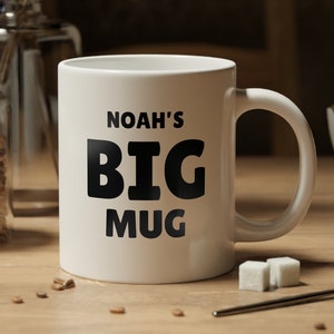 Personalized Jumbo Mug - 20oz Custom Funny Coffee Tea Gift - Large Name Humor Novelty - Unique Birthday Present for Him or Her, Ceramic cup