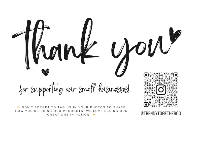 May include: Thank you for supporting our small businesses! Don't forget to tag us in your photos to share how you're using our products! We love seeing our creations in action. @TRENDYTOGETHERCO