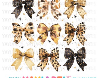 Animal Print Bögen transparente PNG Clipart, trendige Bänder Sublimationsdesign, kokette Bögen DTF Heat Transfer Digital Download