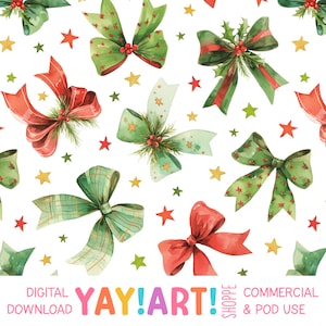 Weihnachten Bögen Musterdesign, Urlaub Bänder Rapport, rote und grüne Bögen, Cute Coquette Ribbon Download