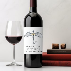 Book Dragon Wine Label Spicy Trope Bookworm Funny Read Smut Sticker Bookish Gift Fourth Wing Romantasy Bookclub Enemies to Lovers Romance