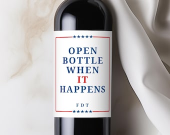 Étiquette de vin personnalisée anti-atout : cadeau politique amusant pour les démocrates et les libéraux, autocollant subtil pour bouteille de champagne FDT, Is He Dead Yet, anti MAGA