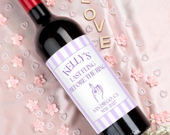 Last Fling Before The Ring Wine Label, Custom Bachelorette Party Favors, Bridal Shower, Wedding Party Gift Basket, Girls Getaway Weekend