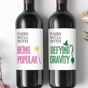 Étiquette de vin personnalisée Broadway, cadeau pour amateur de théâtre musical, sticker bouteille de champagne personnalisé, EVJF, cadeau méchant rigolo image 1