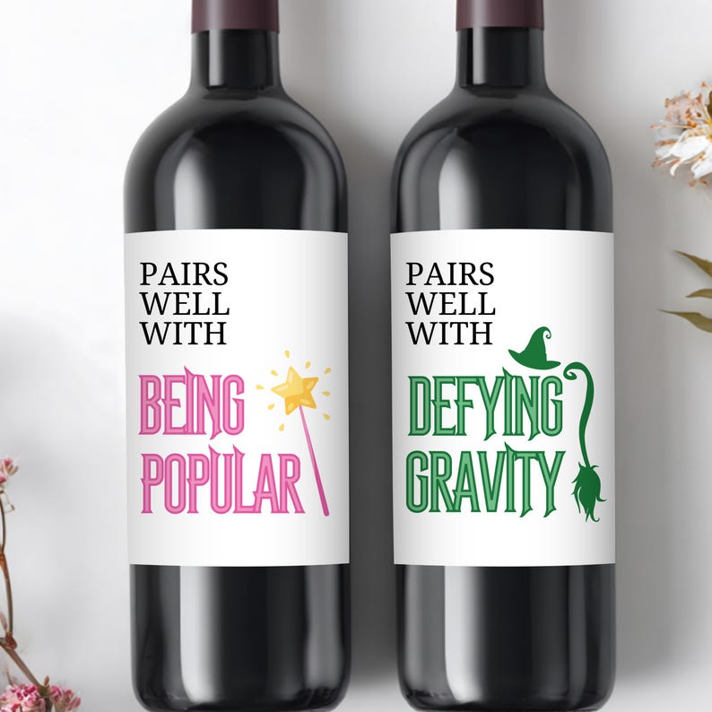 Étiquette de vin personnalisée Broadway, cadeau pour amateur de théâtre musical, sticker bouteille de champagne personnalisé, EVJF, cadeau méchant rigolo image 1