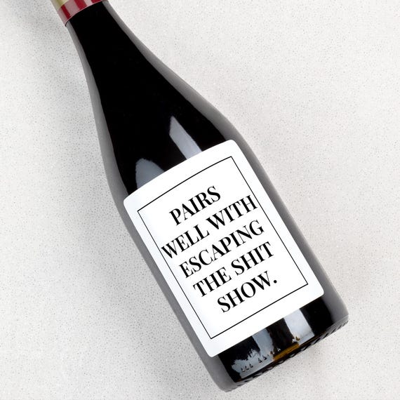 Escaping The Sh*t Show Wine Label, Goodbye Gift for Coworker, Boss Leaving Job, Farewell Gift for Friend, Funny Work Gift, Retirement Gift