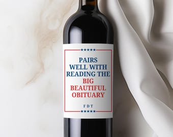 Champagne 「Kill Me If You Can」 Anti Trump Custom Wine Label: Funny Political Gift for Democrats