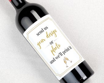 Custom Wine Label, Personalized Champagne Bottle for Any Occasion, Anniversary Gift, Thank You, Wedding Day, Client Appreciation, Birthday