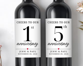 Etichetta personalizzata per vino, regalo di anniversario, ricordo di nozze, adesivo personalizzato per champagne, regalo per novelli fidanzati, decorazione per addio al nubilato
