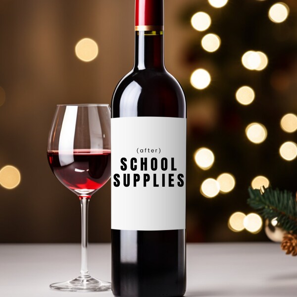 Teacher Wine Label - Etsy