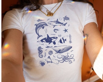 【Bad Blue】韓国人気★ Sheer Dot Buttons Baby Tee Grandma made it - Trying BadBlue® Sheer Dot Buttons Baby Tee