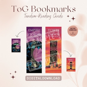 Throne of Glass Tandem Read Bookmarks | DIGITAL DOWNLOAD | Sarah J Maas Inspired | Fantasy Book Gift | Printable Bookmark | BookTok Merch