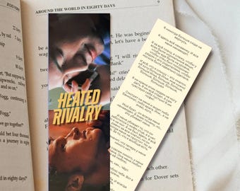 Segnalibro bifacciale "Rivalry Heated Monologue Russian" / Merchandising del libro "Hockey Romance" / Da nemici ad amanti / Shane Hollander Ilya Rozanov