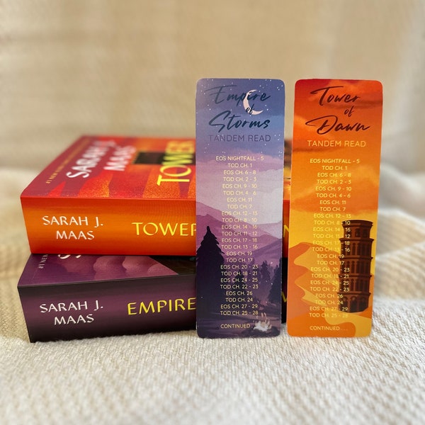 Marcapáginas de lectura en tándem de El Trono de Cristal / Guía de lectura de El Imperio de las Tormentas y La Torre del Amanecer / Regalo para lectores de fantasía / Merchandising de Sarah J Maas / BookTok