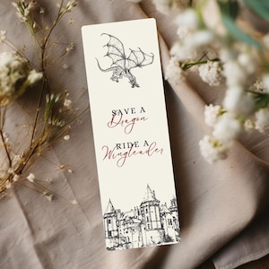 Save a Dragon Ride a Wing Leader | Fourth Wing Bookmark | Iron Flame | Onyx Storm | Dragon Romantasy Gift | Smutty BookTok | Shadow Xaddy