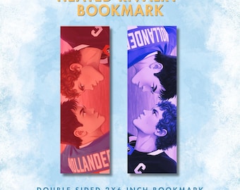 Heated Rivalry Inspired Illustrated Double Sided Bookmark | Hockey Romance Art | Enemies to Lovers Aesthetic | Shane Hollander Ilya Rozanov
