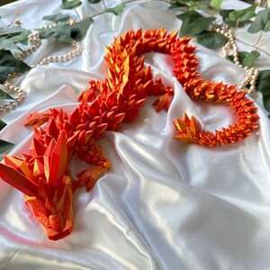 Red & Gold Dragon 31 inch | 3D Print Articulating Dragons | Bookshelf Decor | TikTok