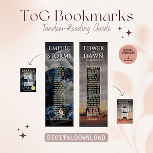 Throne of Glass Tandem Read Bookmarks | Digital Download | JPEG | Sarah J Maas Reading Guide | TOG Series Printable Tracker | US Edition