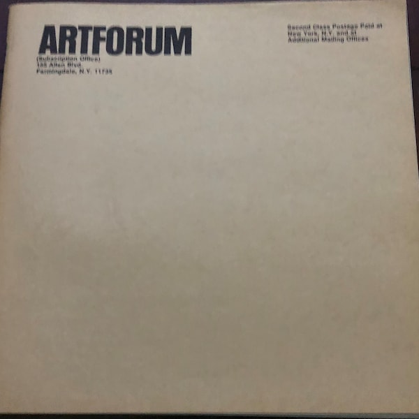 Vintage ArtForum Magazine January 1974