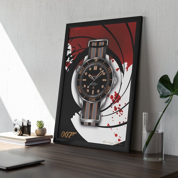 Seamaster 007 Nato. Matte Watch Print, Watch Art, Horology Art, Horology Print, Living room Decor, Christmas Gift, Birthday Gift For Him