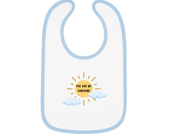 You Are My Sunshine Baby Contrast Trim Jersey Bib