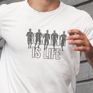 Running is Life! Moisture Wicking Quick Drying Performance T-Shirt for Runners