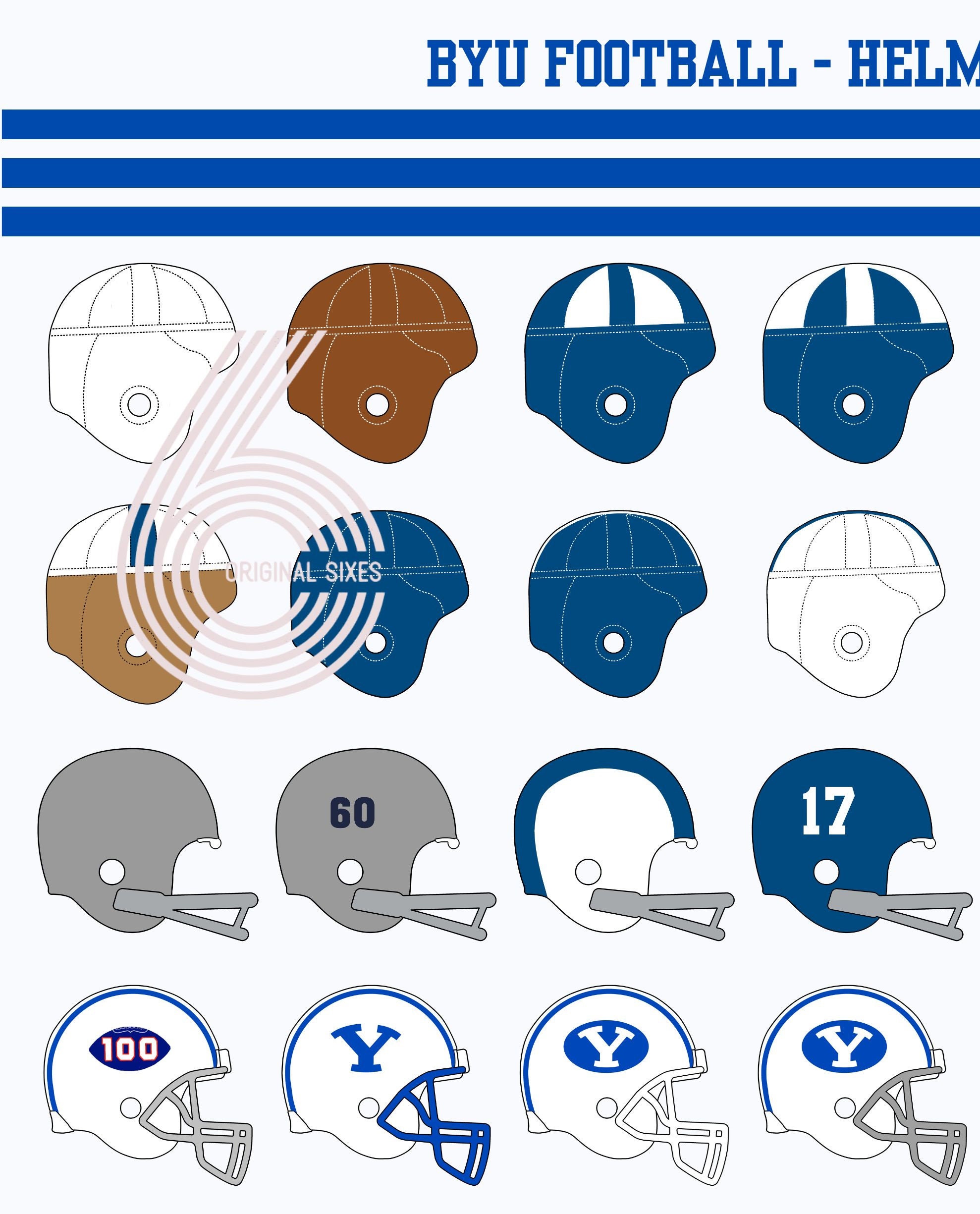 BYU Football Helmet History Poster Etsy