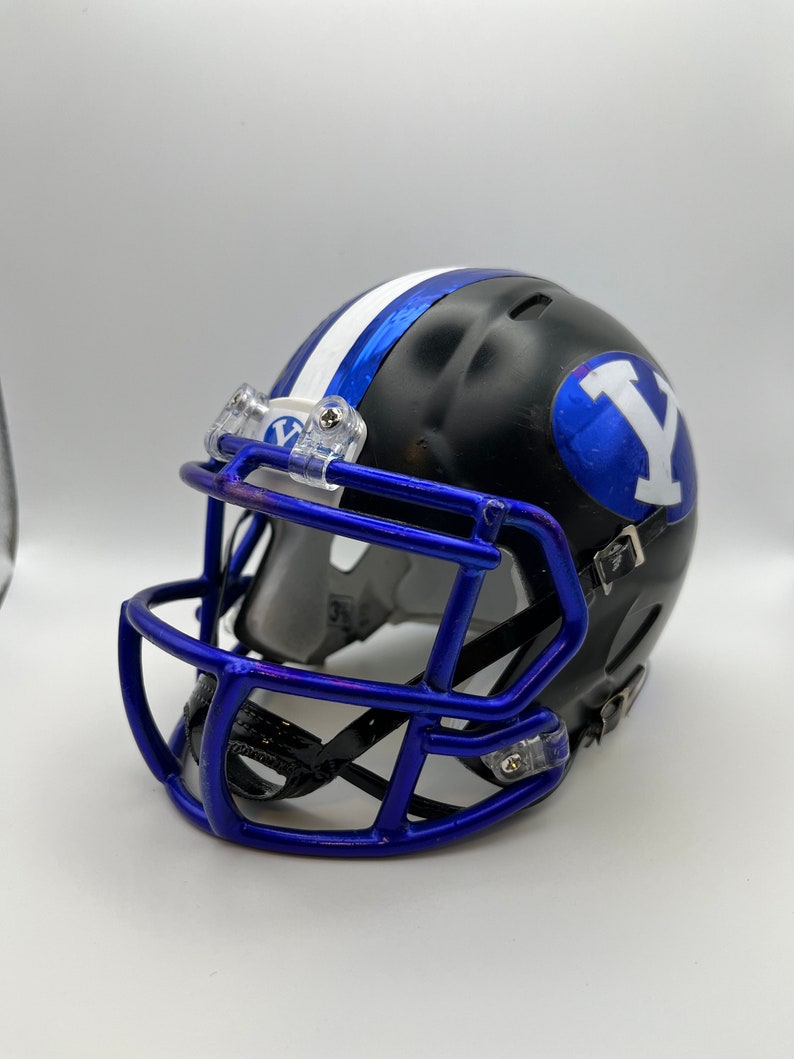 Blackout BYU Mini Football Helmet Etsy
