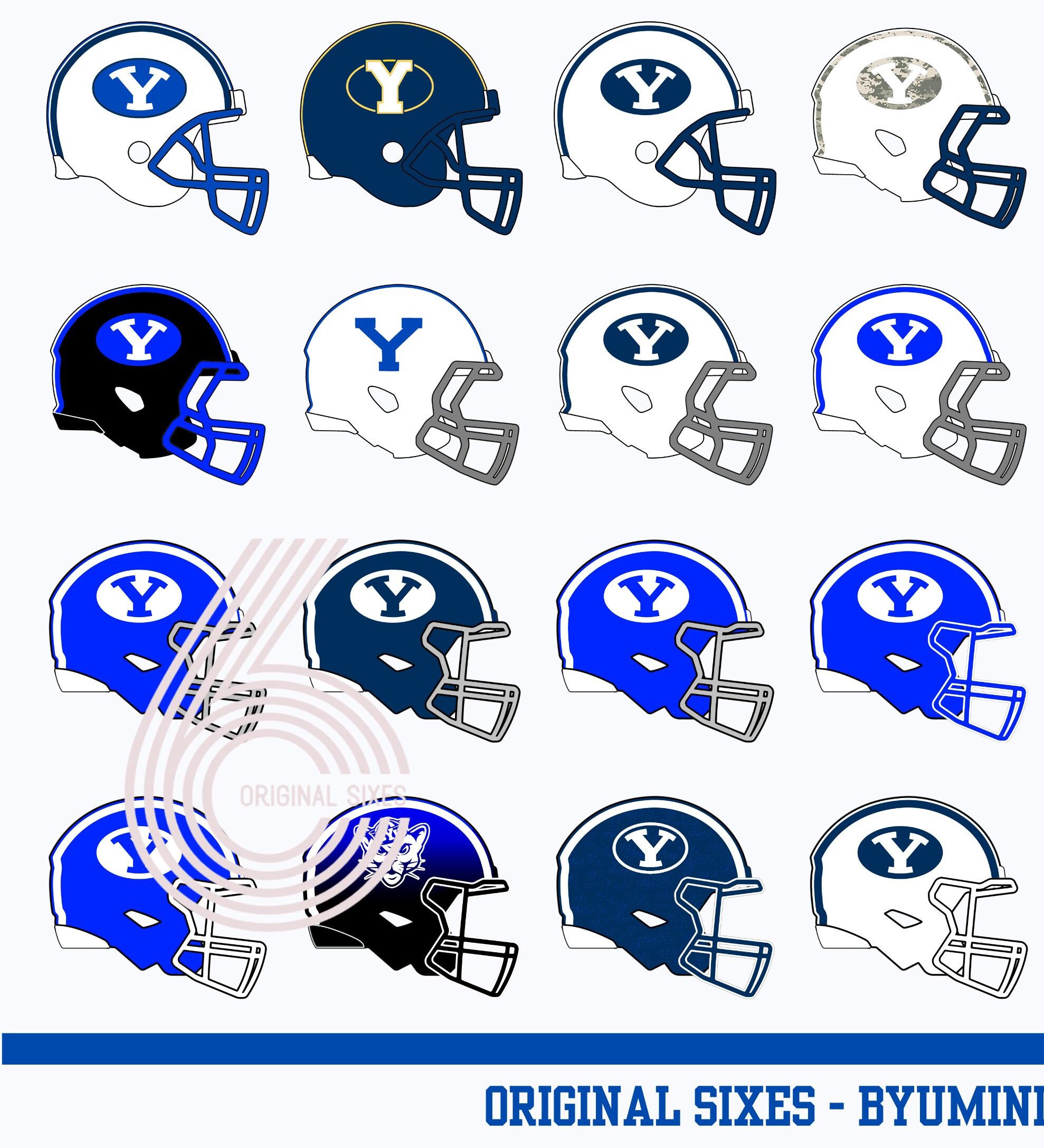 BYU Football Helmet History Poster Etsy
