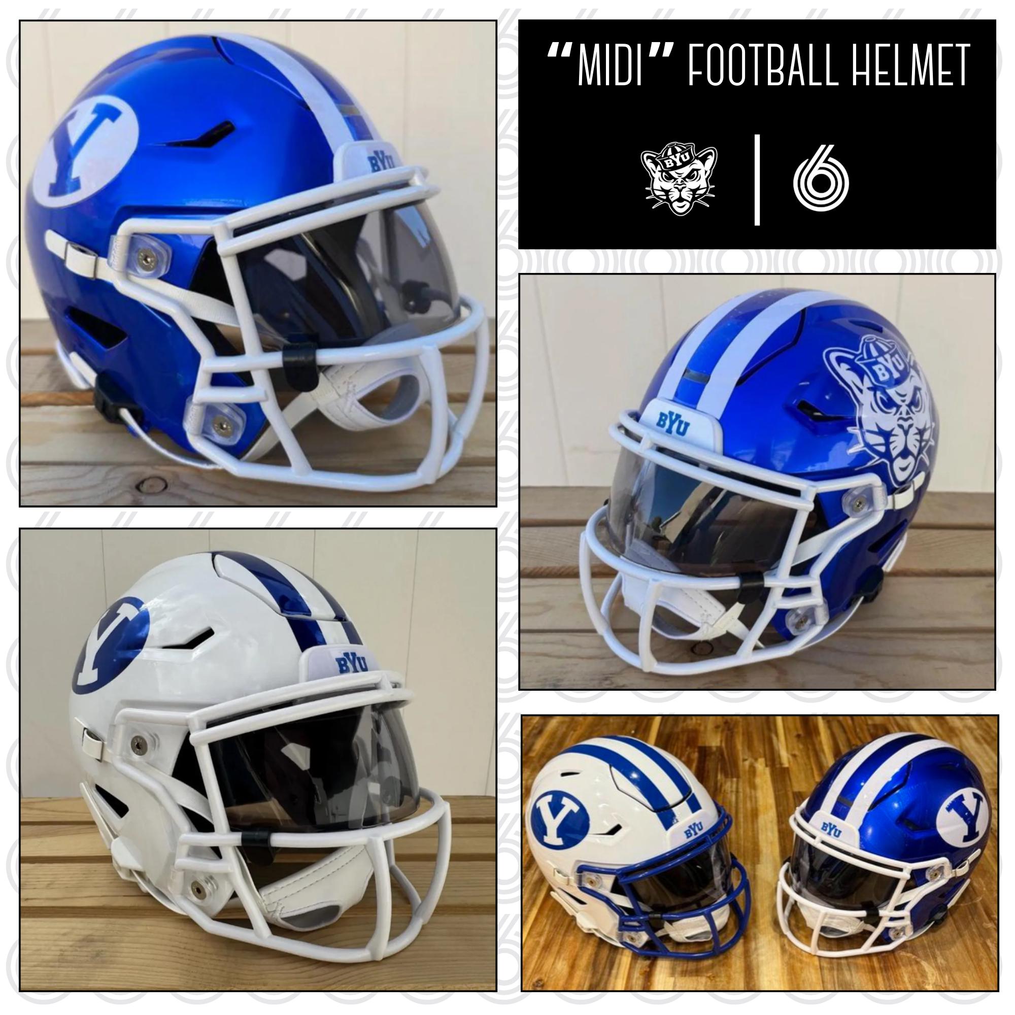 BYU Brigham Young Cougars 2022 White Revolution Speed Mini Casco da calcio