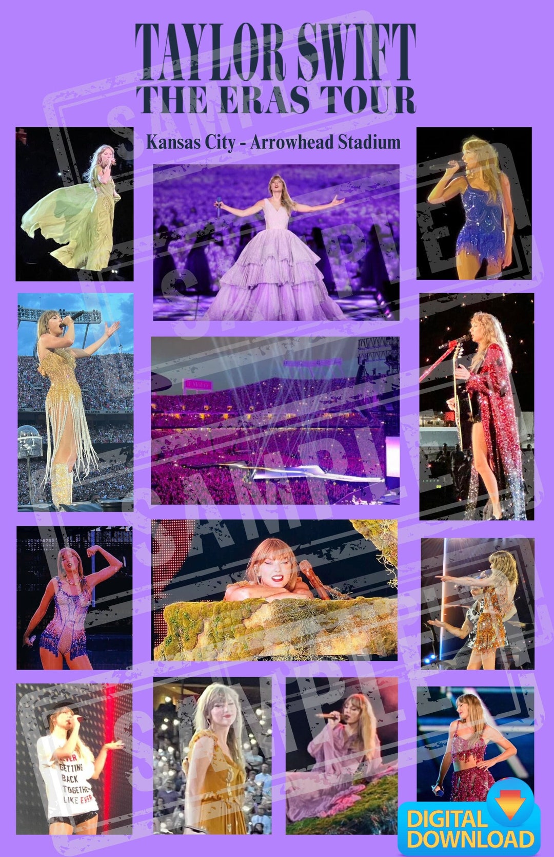 Taylor Swift Kansas City Eras Concert Photo Poster Etsy