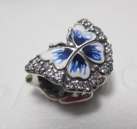 Pandora Charms Blue Blue Butterfly Sparkling Charm Sterling