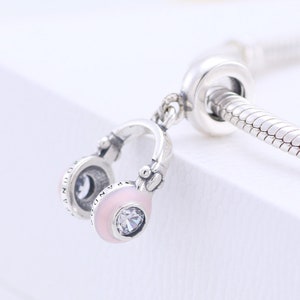 Pandora Pink Headphone Love Music DJ phone Pendant Bracelet Dangle Charm July 4th Sale