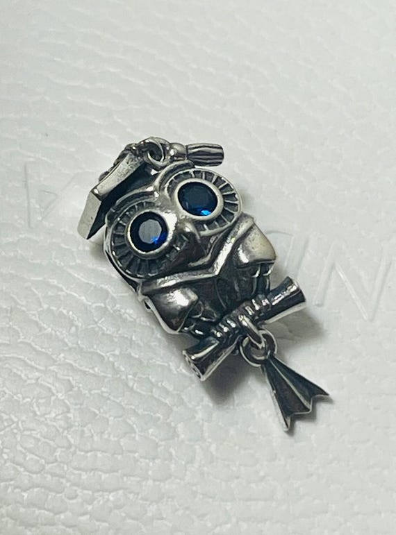 Graduation Owl Pandora Owl Charm With Blue Eyes Pandora Wise Owl