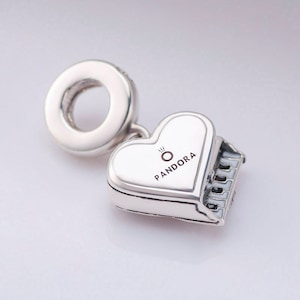 Love Music DJ Play w Heart Piano PANDORA Sterling Silver Charm