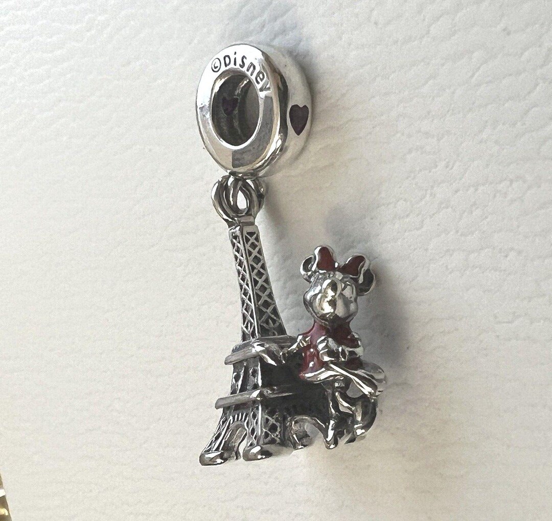 New Pandora Disney Minnie Mouse Paris Eiffel Tower Charm Red