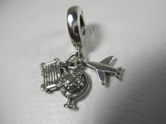 PANDORA チャームAirplane, Globe & Suitcase Pandora Charm Airplane Globe & Suitcase Plane Travel Vocation Trio